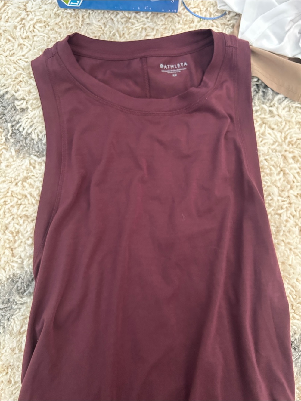 Athleta Women's Maroon Scoop Neck Muscle Tank